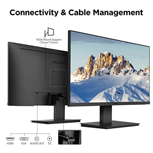 - KOORUI 27 Inch FHD Monitor | IPS Computer Monitors | 75Hz | 5ms | 16:9 Full HD (1920 x 1080) -