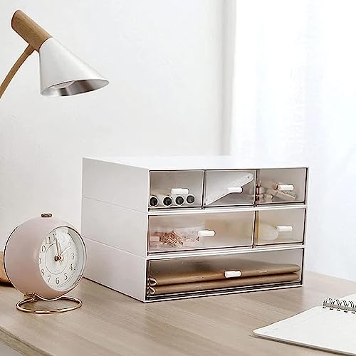 - VADUDA Stackable Desktop Storage - 6 Drawers - Storage Unit - White -