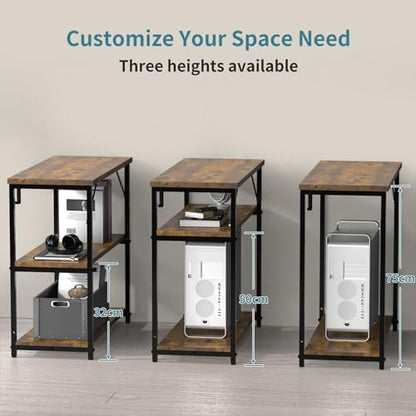 - TRIUMPHKEY 110CM L Shaped Corner Desk | Includes Shelves | Reversible Left or Right Computer Workstation -