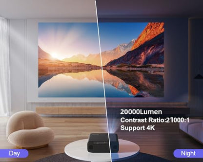- Auto Focus & Keystone Projector, 26000 Lumen WiFi 6 Bluetooth Full HD 1080P