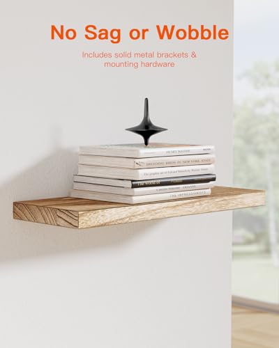 - Pipishell Floating Shelves |  40cm Shelves for wall | Paulownia Wood Wall Shelves -
