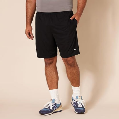 Amazon Essentials Men's Performance Tech Loose-Fit Shorts (Available in Big & Tall), Pack of 2, Black, M