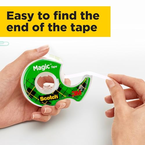 - Scotch Magic Tape, |1 Roll on Handheld Dispenser | 19 mm x 25 m | Invisible Tape For Gift Wrapping -