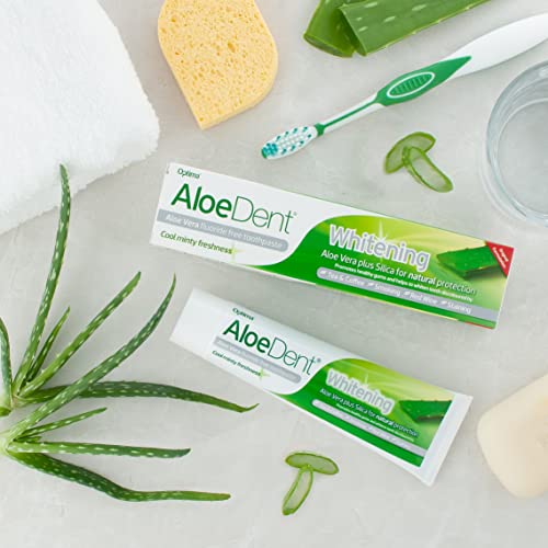 Aloe Dent Whitening Aloe Vera Toothpaste Fluoride Free, Natural Action, Vegan, Cruelty Free , SLS Free, Naturally White, Healthy Gums , 100 ml, packaging may vary