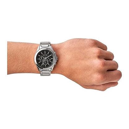 Armani Exchange Watch for Men, Chronograph Movement, 44 mm Silver Stainless Steel Case with a Stainless Steel Strap, AX2600