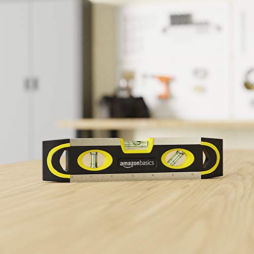 Amazon Basics Magnetic Torpedo Level and Ruler - 9-Inch