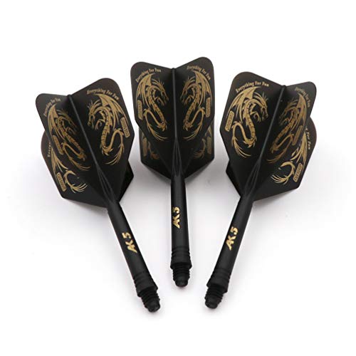 CUESOUL ROST Integrated Dart Shaft and Flights,big wing shape,Set of 3 pcs Dragon Pattern(CSAK-5JL1-S)
