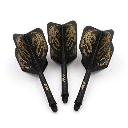 CUESOUL ROST Integrated Dart Shaft and Flights,big wing shape,Set of 3 pcs Dragon Pattern(CSAK-5JL1-S)