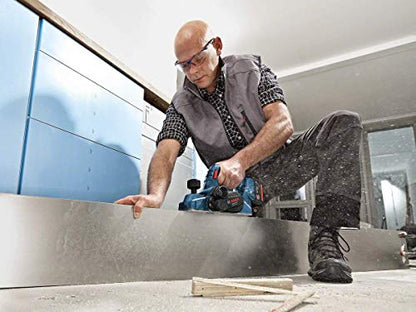 Bosch Professional 18V System Cordless Planer GHO 18V-LI (no-Load Speed 14,000 min-1, max. chip Thickness 1.6 mm, Without Rechargeable Batteries and Charger, in Cardboard Box)