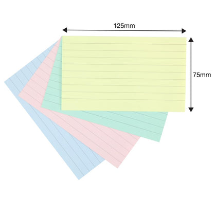 - SUMMIT Flash Cards | Lined Revision Cards |Pastel Assorted | 7.5 x 12.5 cm | 400 Pack -