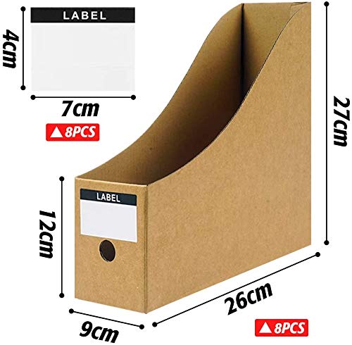 - Koogel 8 PCS Magazine Files Holder | Cardboard Magazine Rack | Labels | A4 File Organiser Box -