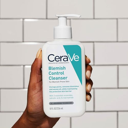 CeraVe Blemish Control Face Cleanser with 2% Salicylic Acid & Niacinamide for Blemish-Prone Skin 236ml , Unscented