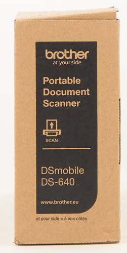 BROTHER DS-640 Document Scanner, USB 3.0, DSMobile, Portable, 15PPM, A4 Scanner, Includes Micro USB Cable, White