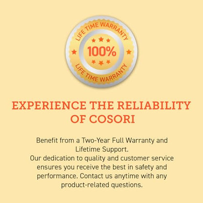 COSORI Air Fryer TurboBlaze, 6L Compact Design, 9 Functions with 5 Auto Fan Speeds Airflow System, Fast and Energy Saving, 30℃ to 230℃, Quiet, 110+ Recipes, Oil Free, Non-stick, Dishwasher Safe
