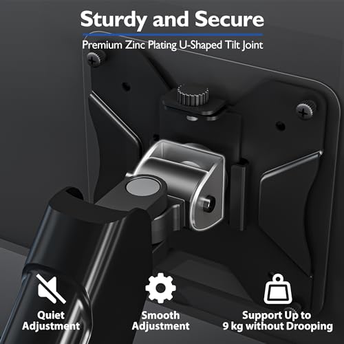 BONTEC Dual Monitor Desk Mount for 32 inch screens, Ergonomic Gas Spring Arm Stand with Cable Management, Tilt, Swivel, Rotation, VESA 75/100 mm