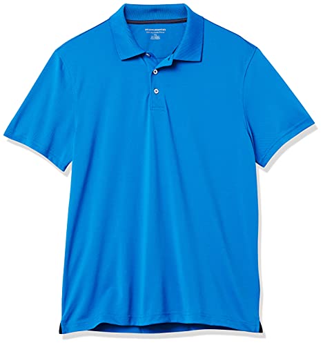 Amazon Essentials Men's Slim-Fit Quick-Dry Golf Polo Shirt, Metallic Blue, M