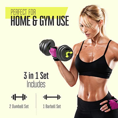 - Strongway® Adjustable 6 in 1 Dumbbell | Straight and Curl | Barbell | Kettlebell Push Up Set -