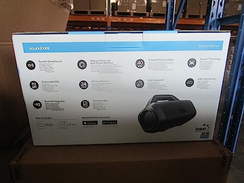 - Soundcore Anker Motion Boom: Portable Bluetooth Speaker | Titanium Drivers | BassUp | IPX7 Waterproof -