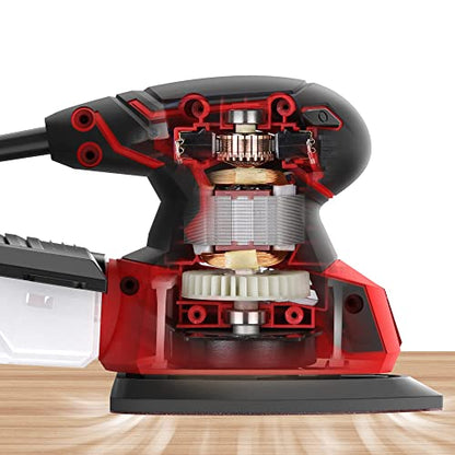- POPULO Electric Mouse Sander | 230V Detail Sander with 12Pcs Sandpapers -