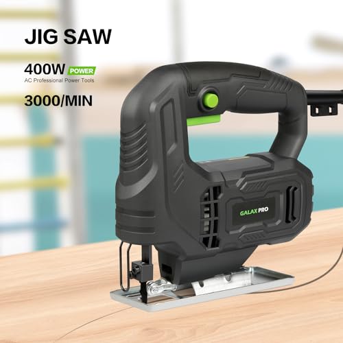 - GALAX PRO 400W Variable Speed Jigsaw | 3000 SPM,±45° Bevel Cutting | Lock-on Button -
