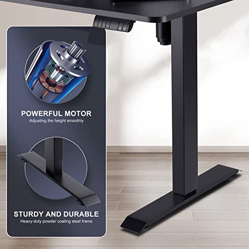 Devoko Electric Standing Desk 160x80cm with USB Charging Height Adjustable Desk with Desktop Sit Stand Up Desk Heavy Duty Steel 3 Memory Smart Pannel(Black)