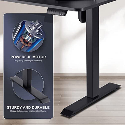 Devoko Electric Standing Desk 160x80cm with USB Charging Height Adjustable Desk with Desktop Sit Stand Up Desk Heavy Duty Steel 3 Memory Smart Pannel(Black)