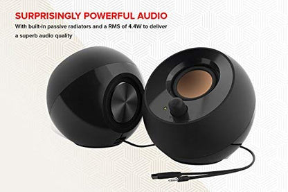 Creative Pebble Modern 2.0 USB powered Compact Speaker Sound System with Clear Sound for Computer, PC, Laptop, Mac - White