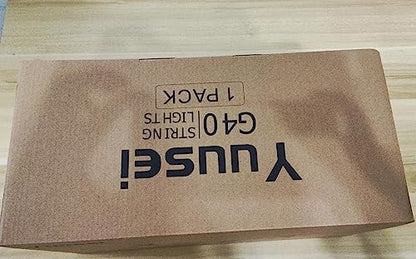 - Yuusei Festoon Lights Outdoor 150Ft, LED Outdoor Mains Powered Waterproof Garden Lights with 75+2 Shatterproof Plastic G40 Bulbs