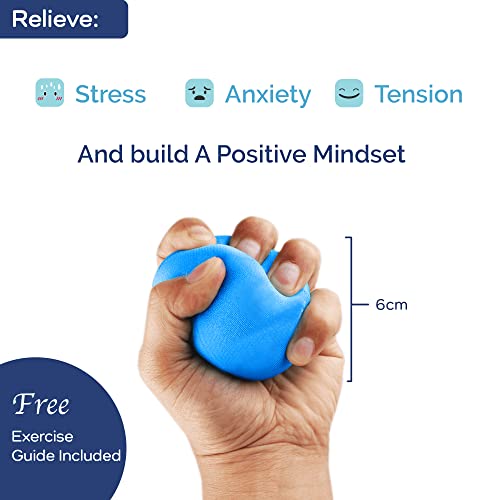 3X Motivational Stress Balls Gift Set - Slow Rising memory foam stress balls For Adults And kids. Tackle stress relief and anxiety. Inspire Positive Thinking - Perfect Squeeze Toy For Hand Therapy