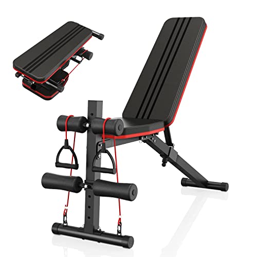 - Naspaluro Weight Bench Adjustable | Full Body Exercise Folding Fitness Workout Bench -