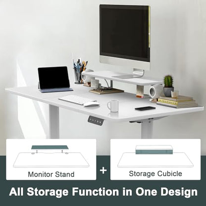 - TRIUMPHKEY | 120x60cm Height Adjustable Standing Desk | Monitor Shelves | Storage Desk -