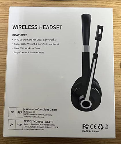 - YUWAKAYI Bluetooth Headset with Noise Canceling Microphone, V5.0, Mic Mute, Wireless Headphone for Laptop, Cell Phone, Tablet, Call Center, Office, Meeting,Online Class