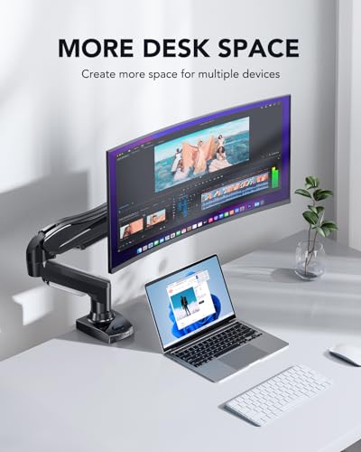 - HUANUO Single Monitor Arm Desk Mount For 13 to 32 inch Screens -