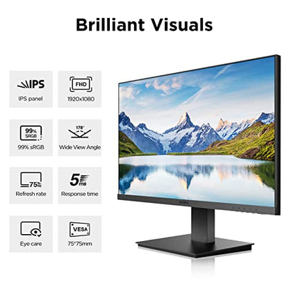 - KOORUI 27 Inch FHD Monitor | IPS Computer Monitors | 75Hz | 5ms | 16:9 Full HD (1920 x 1080) -