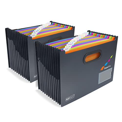 - Rapesco 1729 SupaFile Twin Pack | A4 13-Part Landscape Desktop Expanding File -