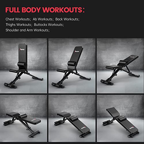 - PASYOU Adjustable Weight Bench with Spine Support | Weight Bench Foldable 90 Degree -