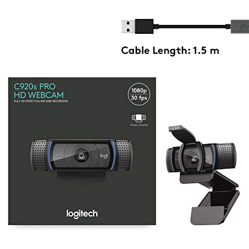 - Logitech C920S HD Pro Webcam | Full HD 1080p/30fps Video Calling | Clear Stereo Audio -