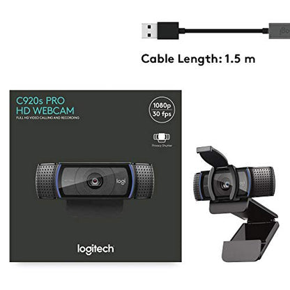 - Logitech C920S HD Pro Webcam | Full HD 1080p/30fps Video Calling | Clear Stereo Audio -