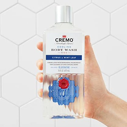 CREMO - Cooling Body Wash For Men - Rejuvenating Citrus & Mint Leaf Shower Gel - 473ml
