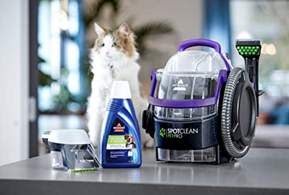 BISSELL SpotClean Pet Pro | 750W Portable Carpet Cleaner | Removes Spills, Stains and Pet Messes | includes Pet Stain Trapper Tool | Cleans Carpets, Upholstery & Car | 15588 | 2.8L | Black/Purple
