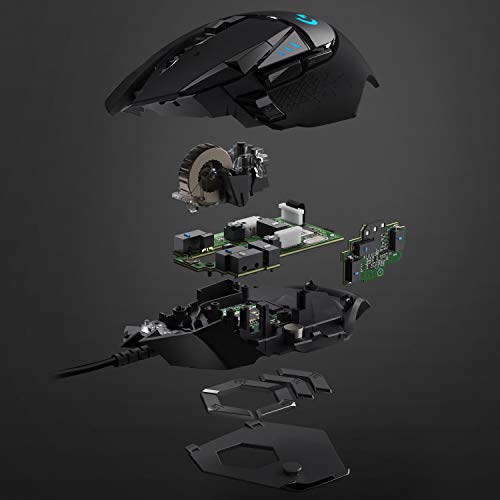 - Logitech G G502 HERO High Performance Wired Gaming Mouse | HERO 25K Sensor | 25,600 DPI | RGB | Adjustable Weights | 11 Programmable Buttons -
