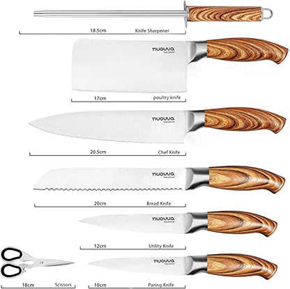 - Sharp Kitchen Knife Set | Rotating 7 Pcs Stainless Steel Knife Block | 360 Degree Rotating Acrylic Stand –