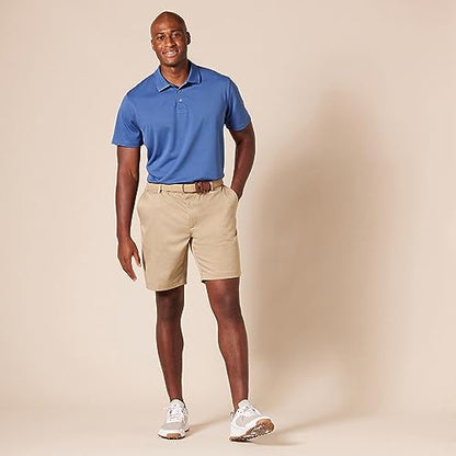 Amazon Essentials Men's Slim-Fit Quick-Dry Golf Polo Shirt, Metallic Blue, M