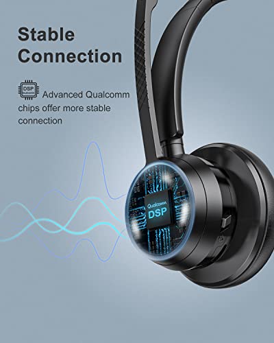 - Link Dream Bluetooth Headset with Microphone | Wireless Headset with Mic Noise Cancelling & USB Dongle -