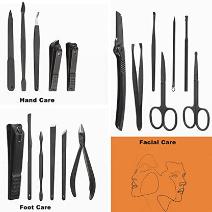 - OWill Manicure Set | 18pcs Nail Clippers Pedicure Kit | Nail Care Kit -