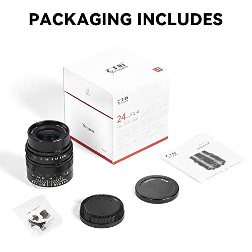 7artisans 24mm F1.4 APS-C Manual Prime Lens Large Aperture Compatible for Canon EF-M Mount Mirrorless Cameras M1 M2 M3 M5 M6 M10