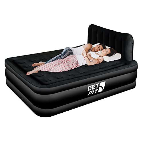 - Get Fit Air Bed With Built In Electric Pump | Premium Double Airbed | Quick Blow Up Bed -