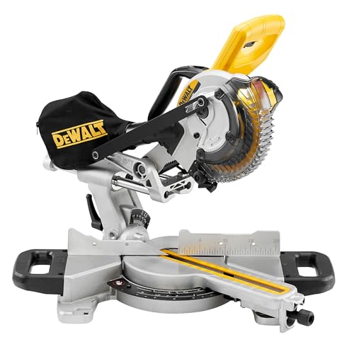 DEWALT DCS365N-XJ XR 184 mm Mitre Saw with XPS-Bare Unit, 590 W, 18 V, Yellow