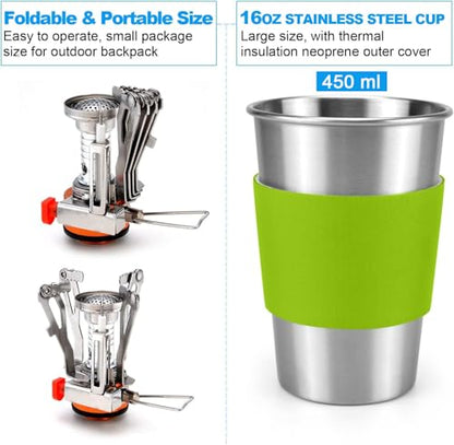 - Odoland Camping Cookware Kit | Outdoor Cooking Set | Non Stick -