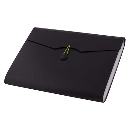D.RECT | Expandable Expanding File | Document Organiser | Folders Expander for School - Office - Home | Expanding File Folders | Pockets Filing Box | 12 Compartments | Size: A4 | Colour: Black 5580